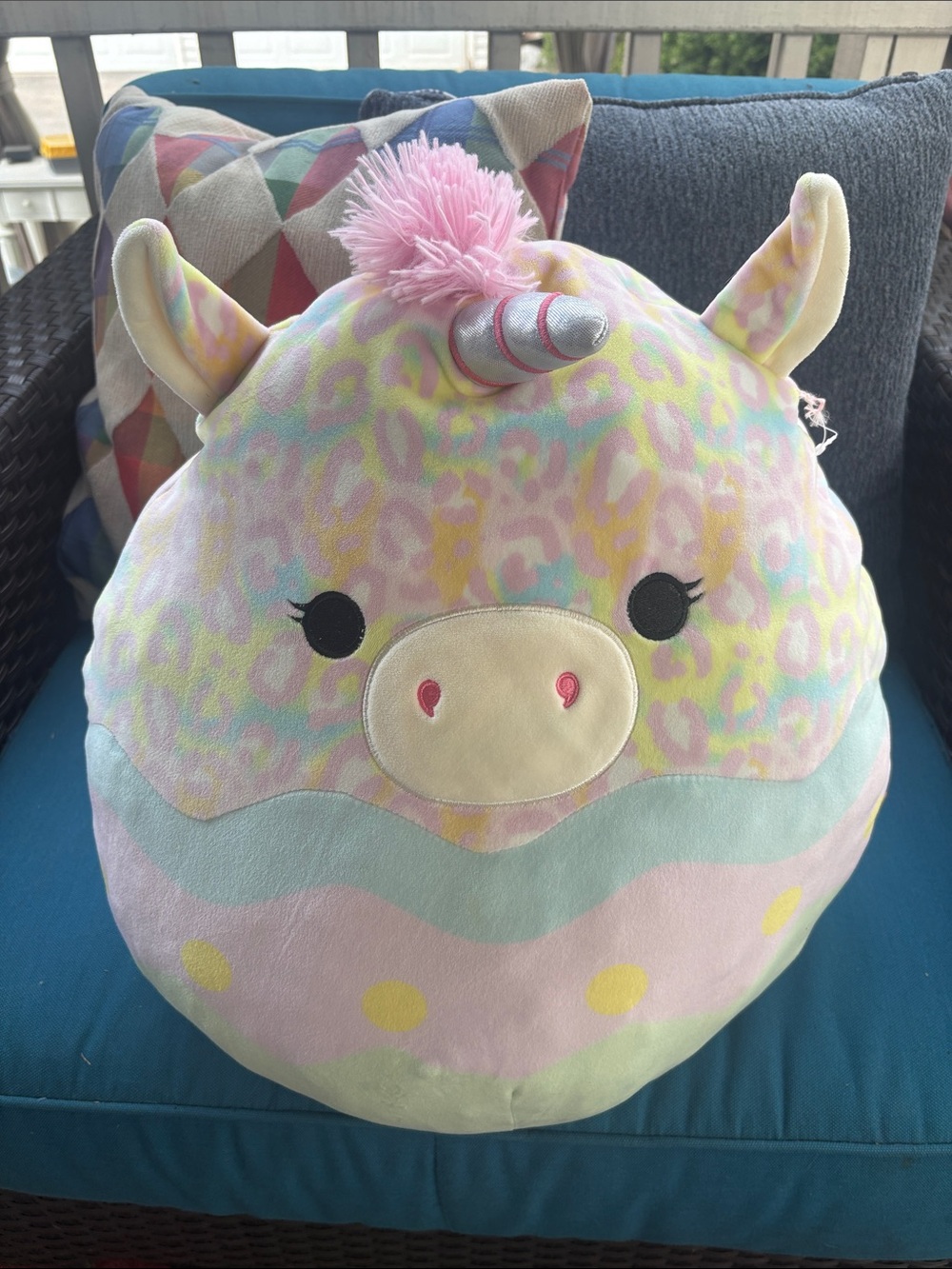 Squishmallow Pastel Multicolor Unicorn Plush Pillow for Kids